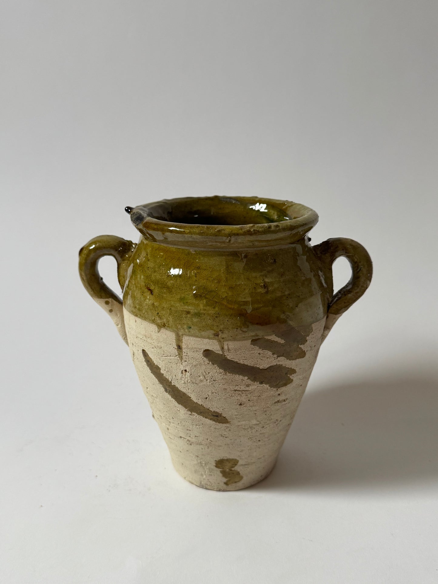 Olive Half Glaze Moroccan Vessel