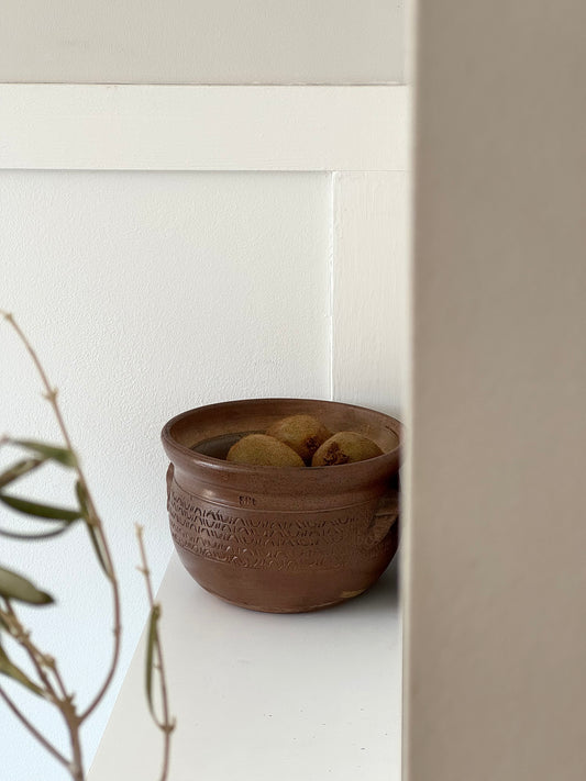Rich brown earthenware pot