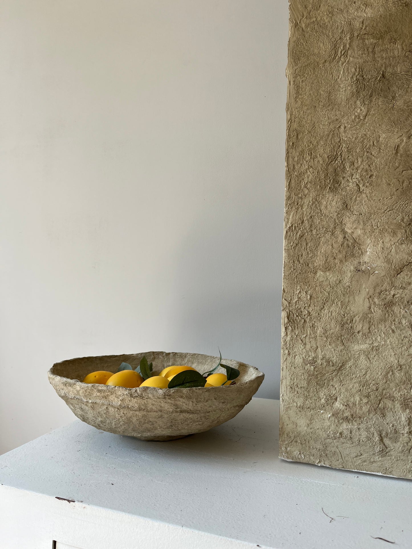 Handmade Papier-maché bowl  |  RUSTIC BEIGE