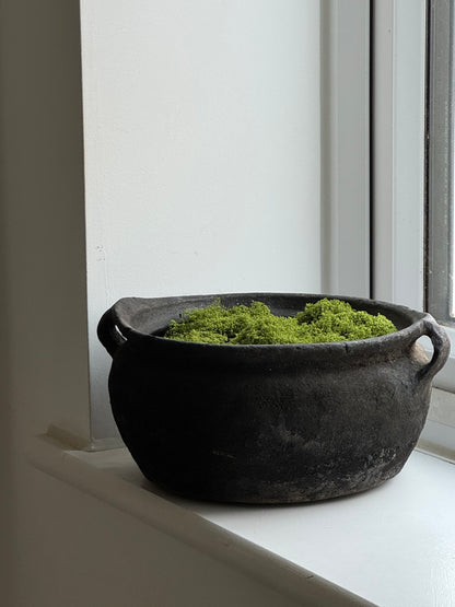 Vintage low rounded earthenware pot