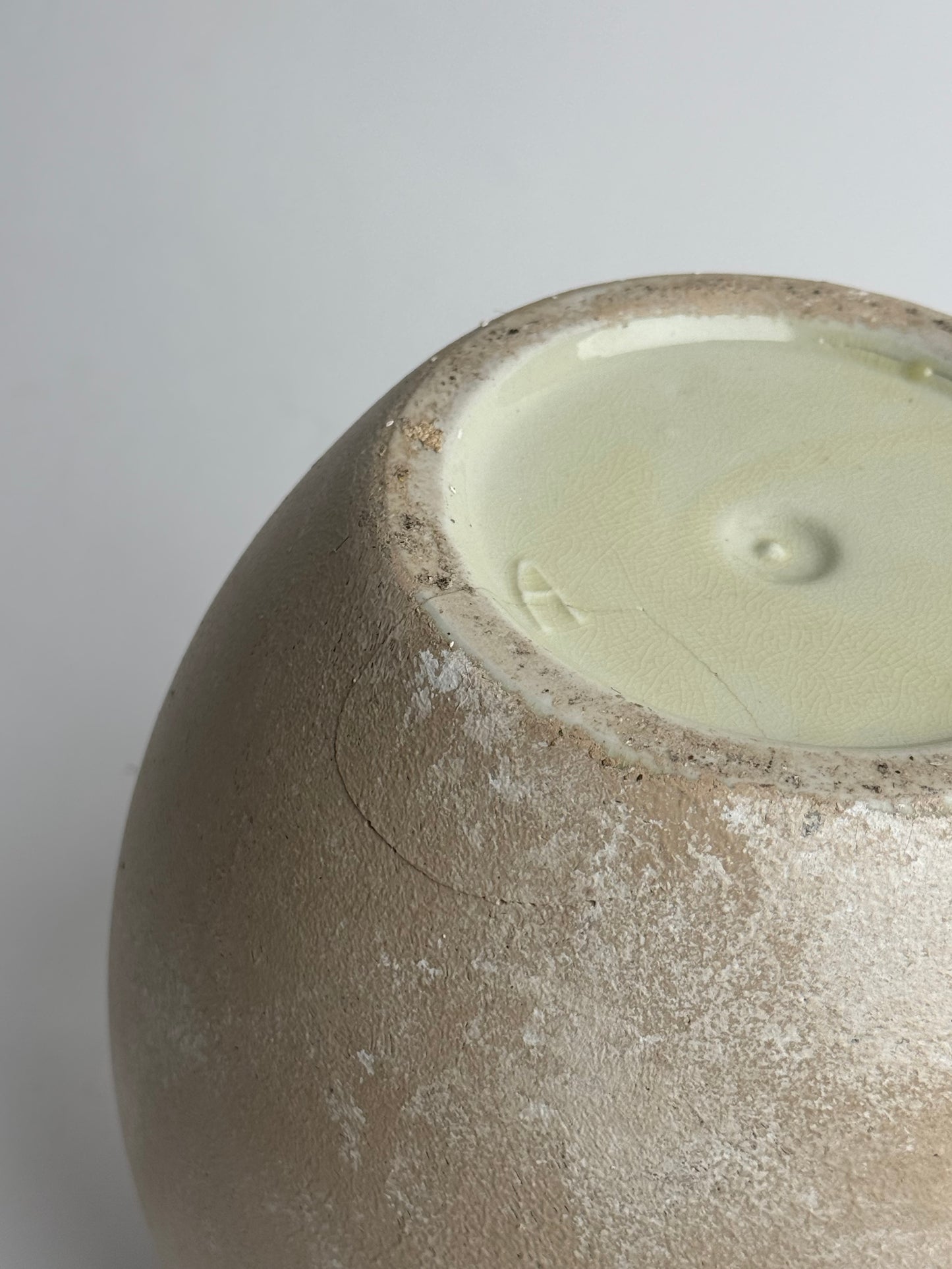 Up-Cycled | Large Rounded Beige Patina Vase
