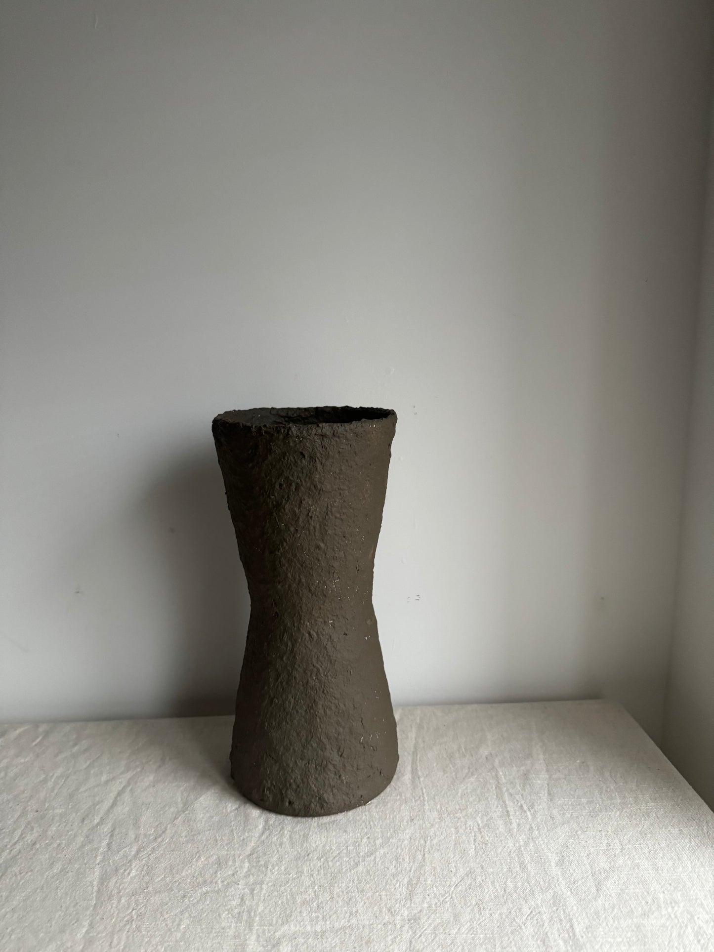 EARTH  |   earthy brown geometric papier mache vase