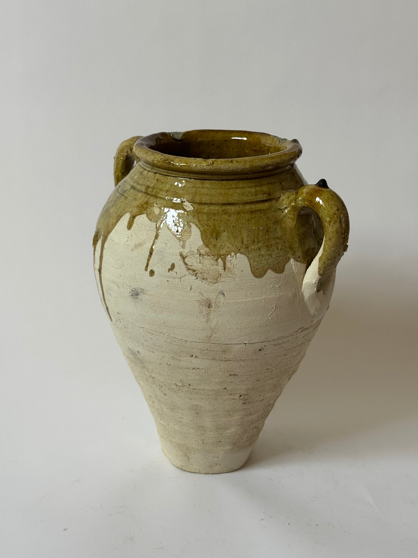 Large Moroccan Olive Glaze Vessel