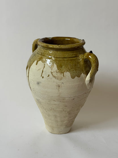 Large Moroccan Olive Glaze Vessel