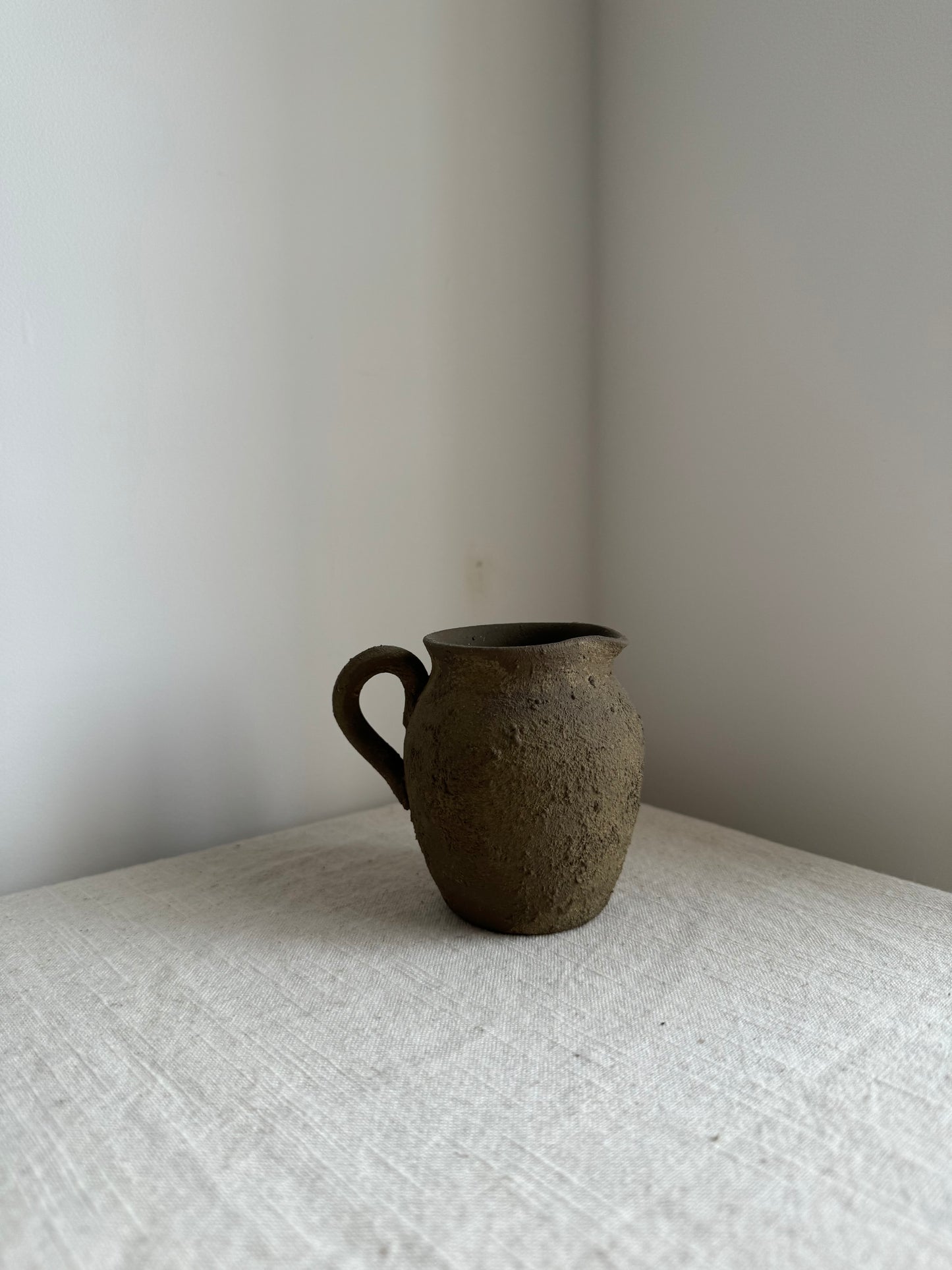 EARTH  |  warm brown textured mini handled decorative jug