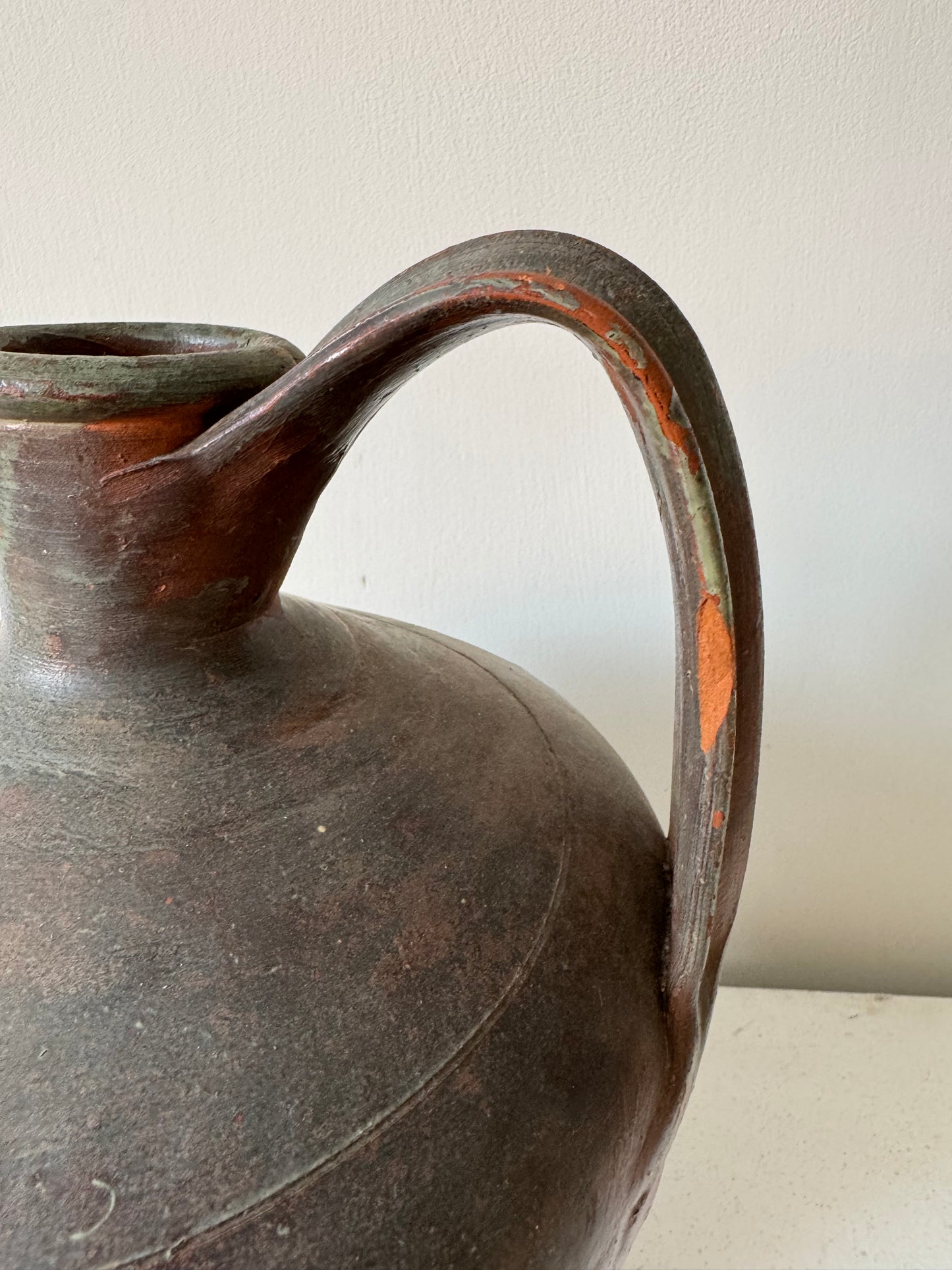 Large vintage terracotta jug