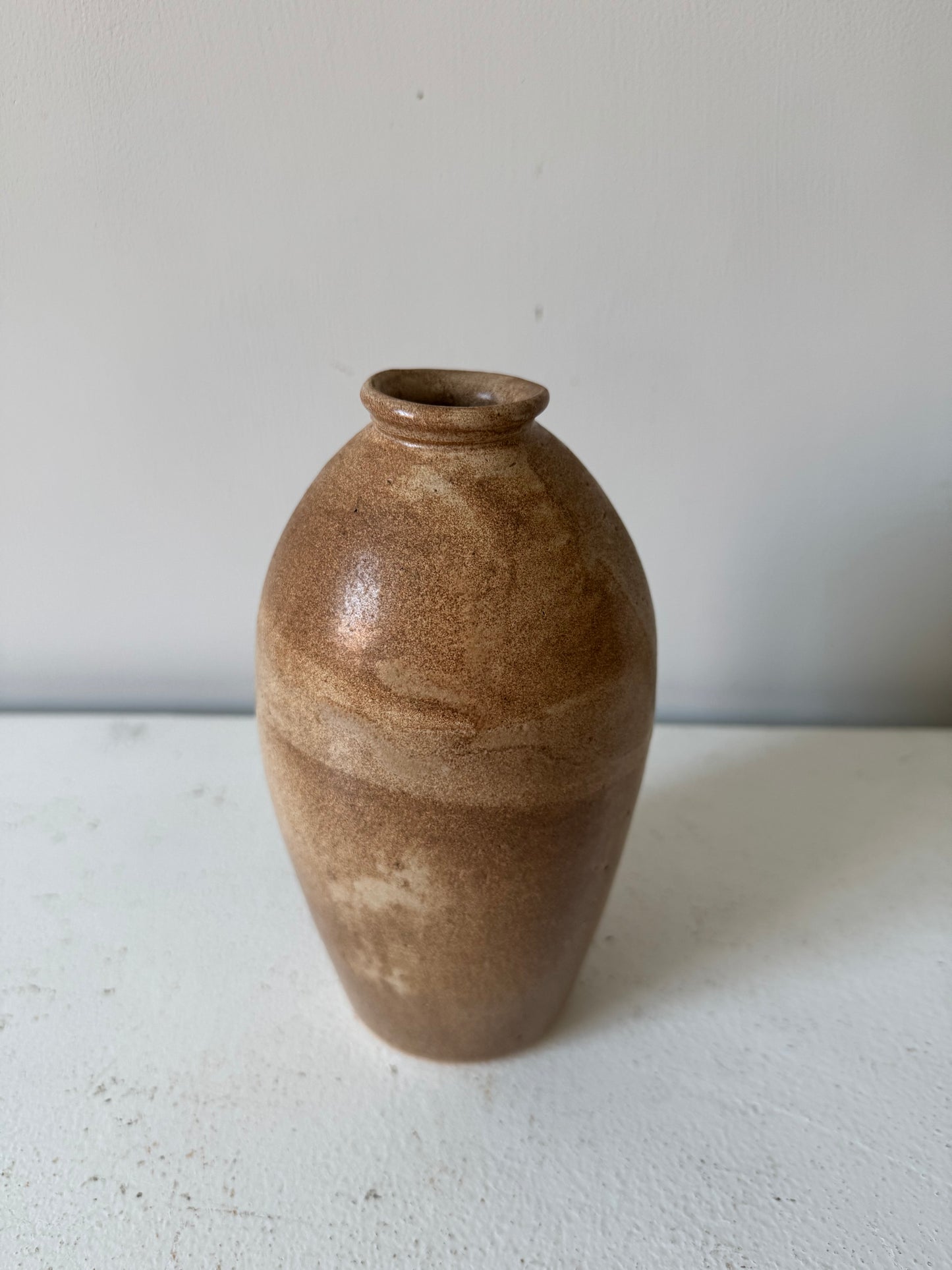 Light brown vintage glazed vase