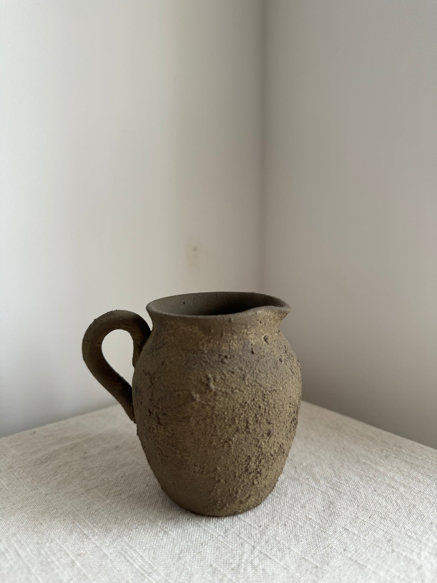 EARTH  |  warm brown textured mini handled decorative jug