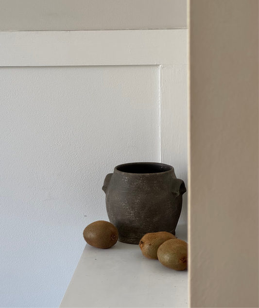 Up-cycled  |  dark earthy brown decorative pot