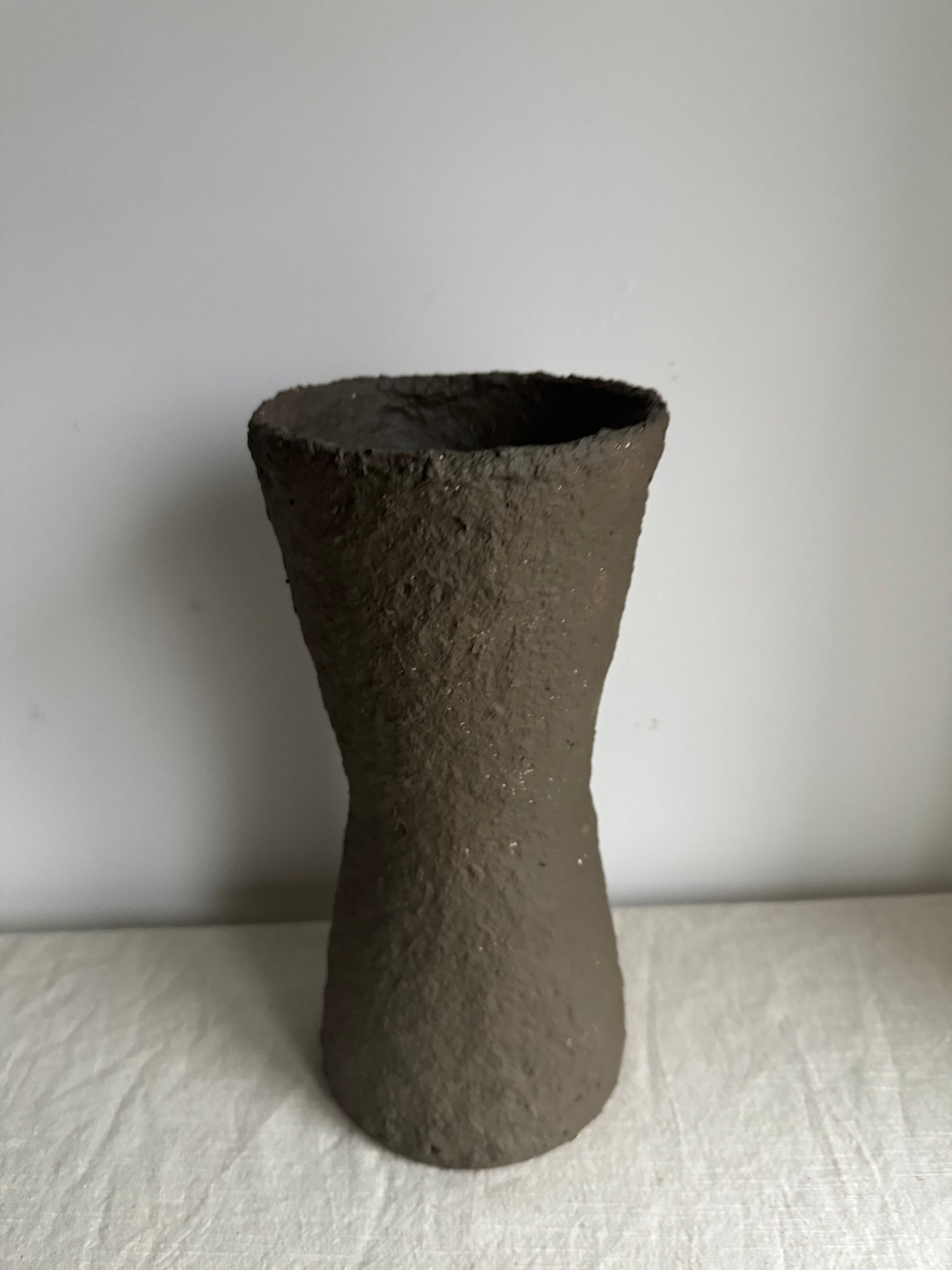 EARTH  |   earthy brown geometric papier mache vase