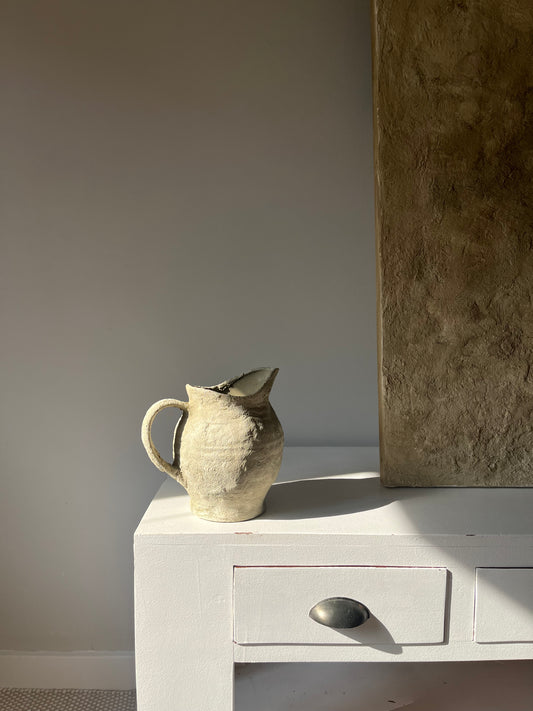 CLOUD  |   light beige stone effect textured jug style vase