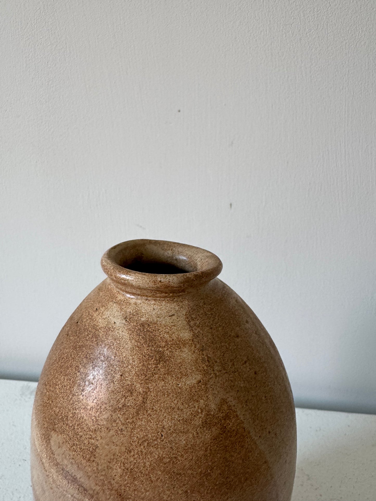 Light brown vintage glazed vase