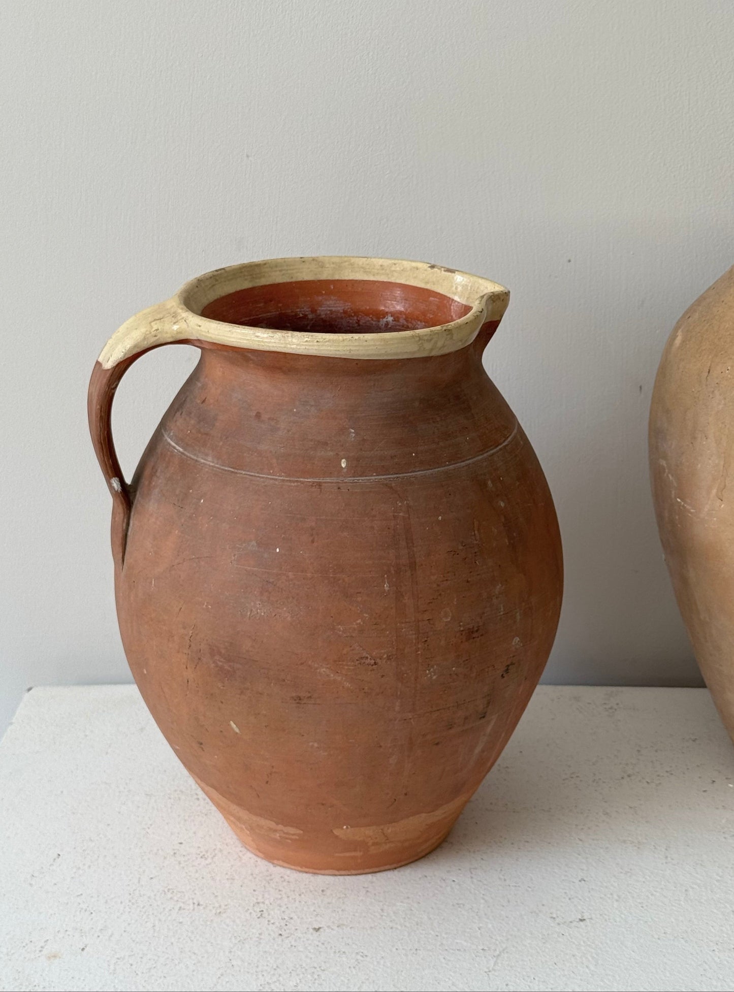 Large Aged Terracotta Jug
