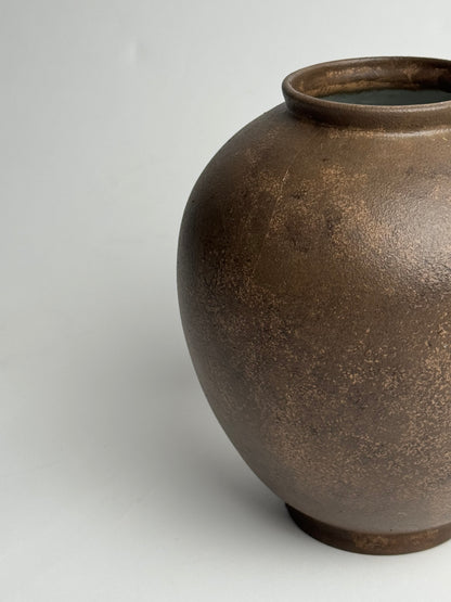 Up-Cycled | Deep Earthy Brown Rounded Vase