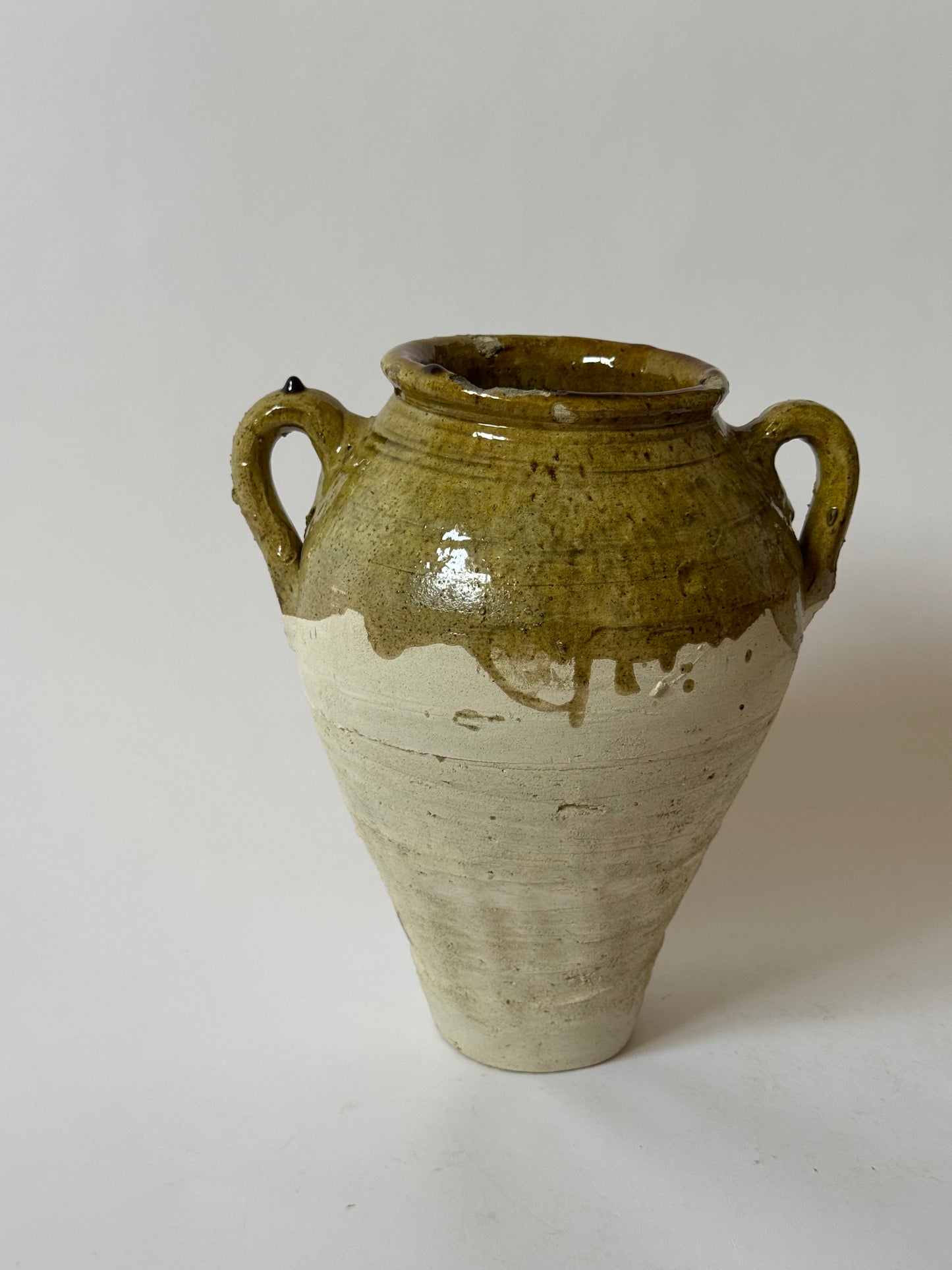 Large Moroccan Olive Glaze Vessel