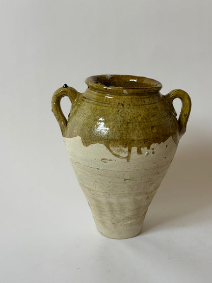 Large Moroccan Olive Glaze Vessel