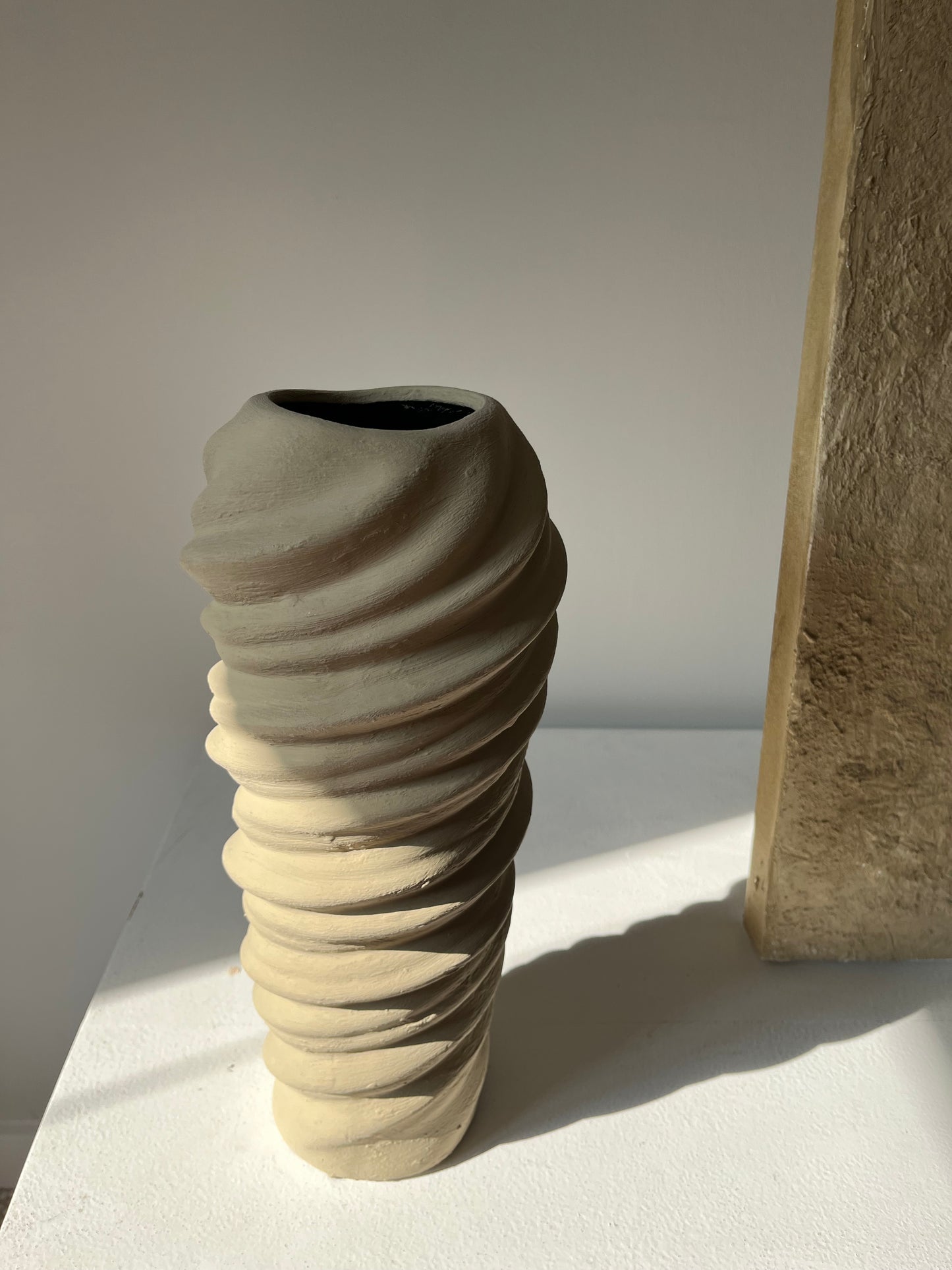 CLOUD  |  soft beige swirl quirky vase