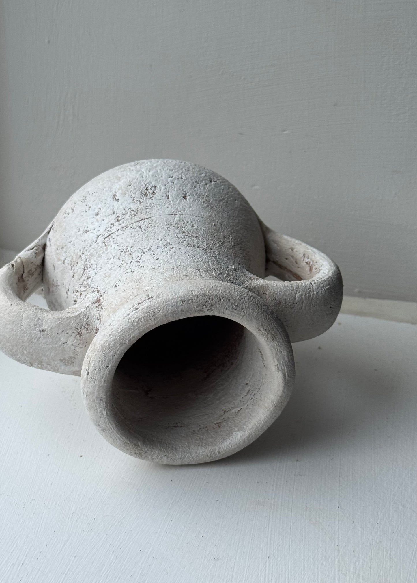 Up-Cycled | Small Twin Handle Off-White Pot