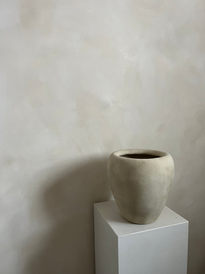 Up-cycled  |  light beige stone-effect pot