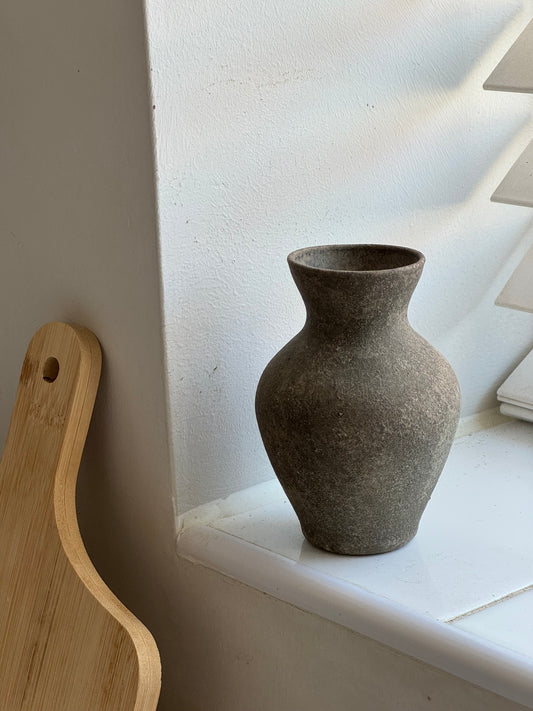 Up-cycled  | dark earthy brown mini tapered vase