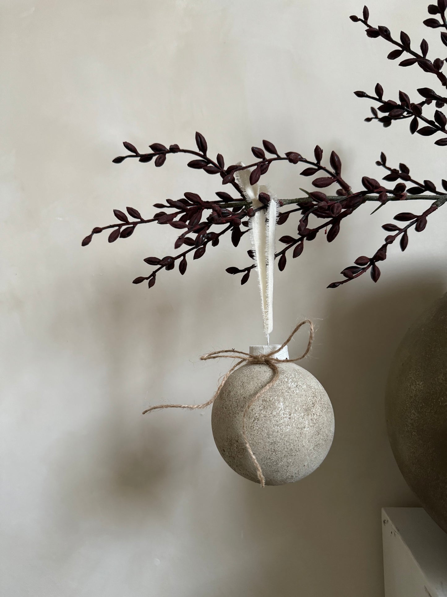 Rustic up-cycled bauble BEIGE