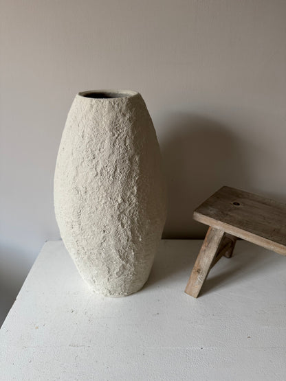 CLOUD  |  textured off-white/light beige large tapered vase