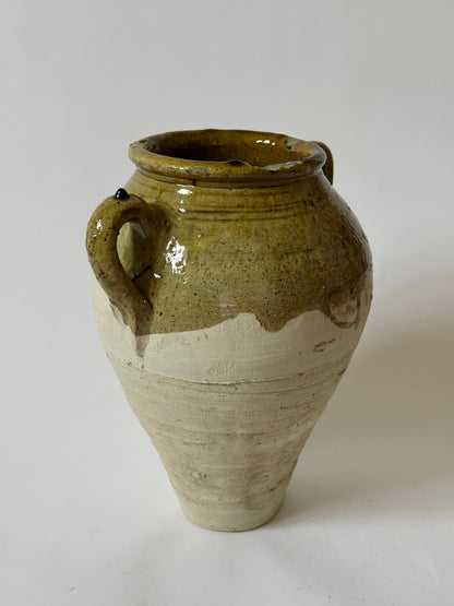 Large Moroccan Olive Glaze Vessel