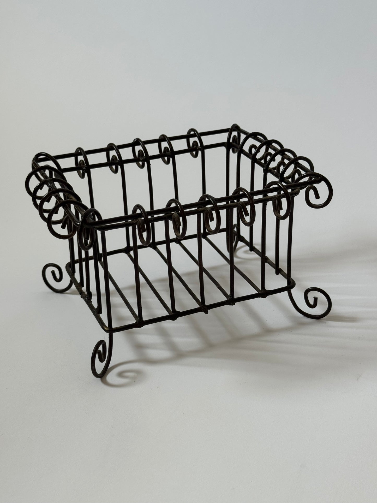 Vintage Wrought Iron Footed Basket