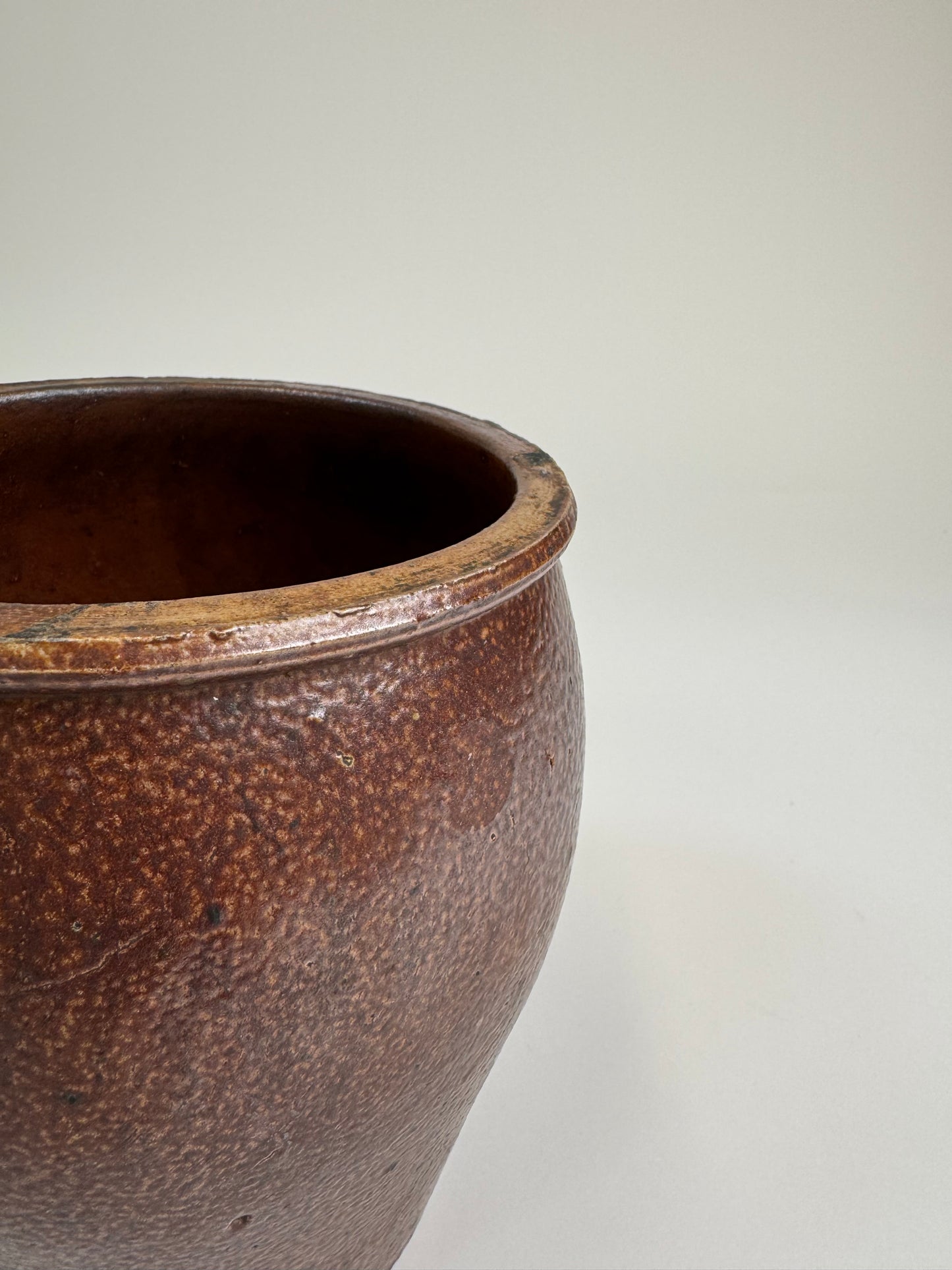 Vintage brown earthenware pot