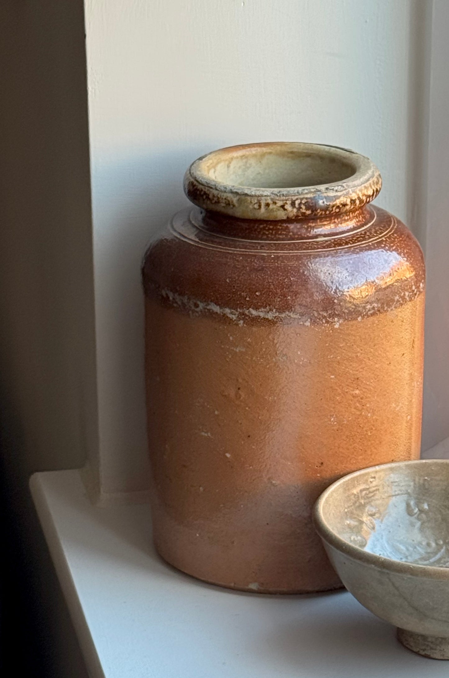 Large Vintage Stoneware Storage Jar