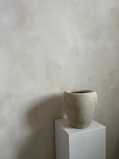 Up-cycled  |  light beige stone-effect pot