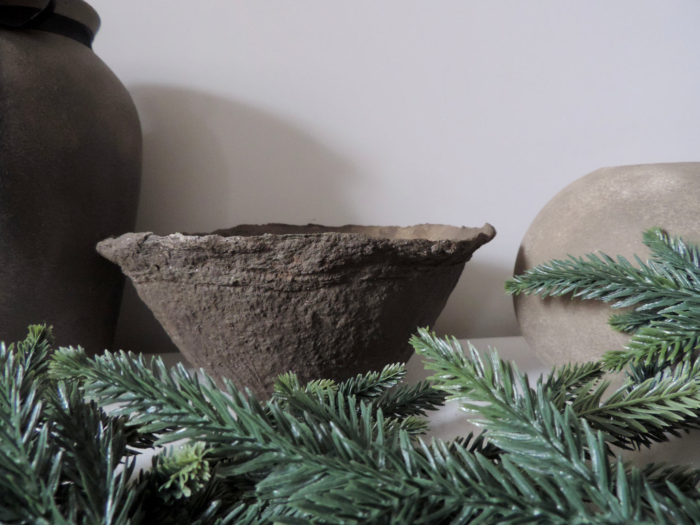 Handmade Papier-maché bowl  |  earthy brown