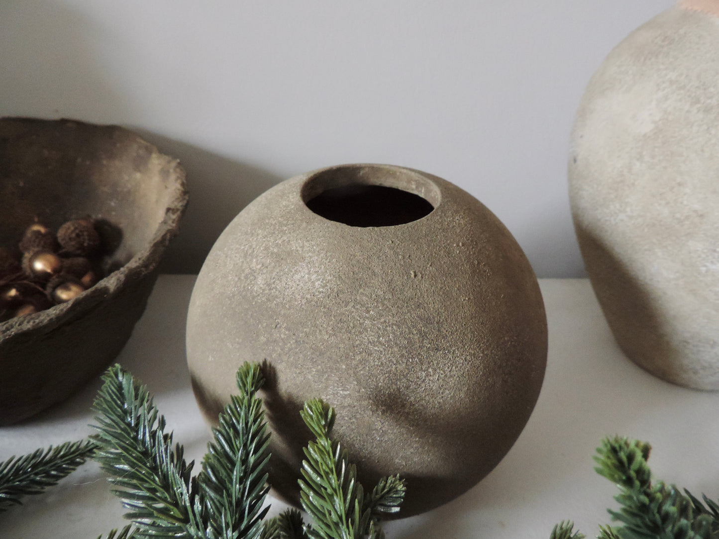 EARTH  | earthy brown round ball vase