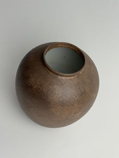 Up-Cycled | Deep Earthy Brown Rounded Vase