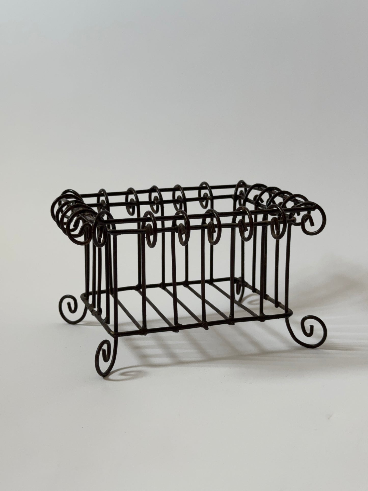 Vintage Wrought Iron Footed Basket