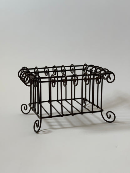 Vintage Wrought Iron Footed Basket
