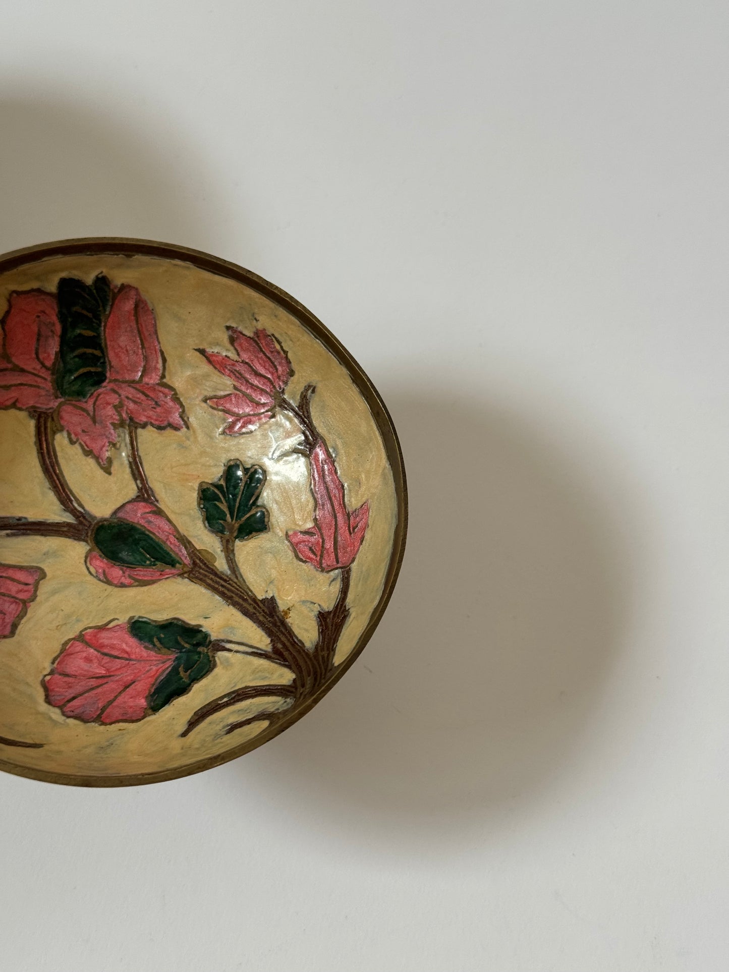 Floral Brass Pedestal Bowls