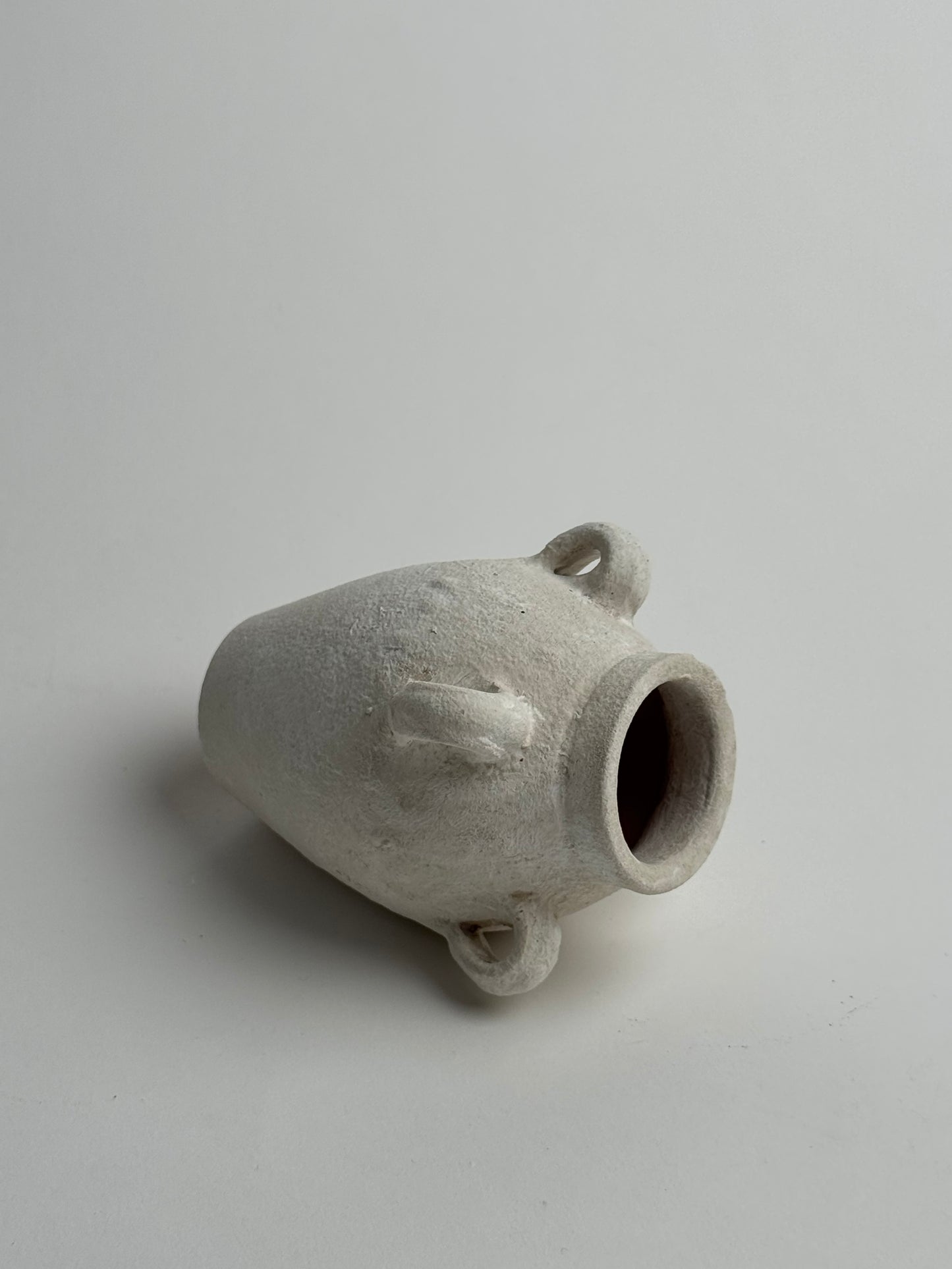 Up-Cycled | Small Off-White Mediterranean Handled Vase