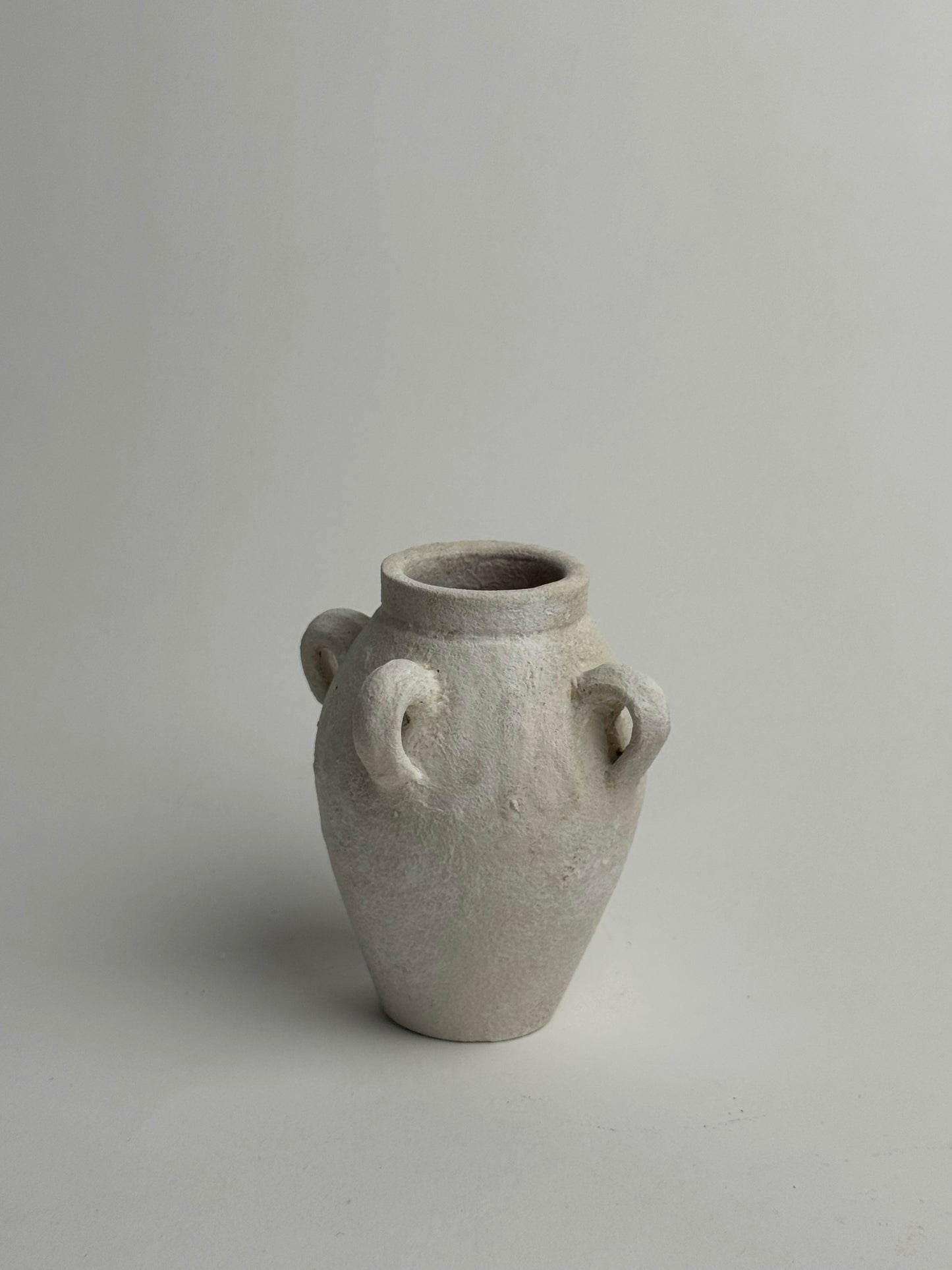 Up-Cycled | Small Off-White Mediterranean Handled Vase