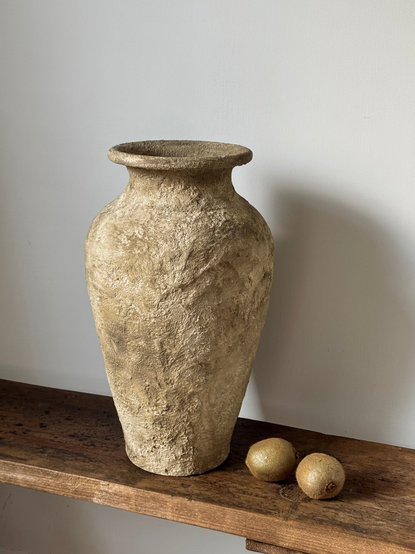 Up-cycled  |  Large warm brown, rustic textured vase