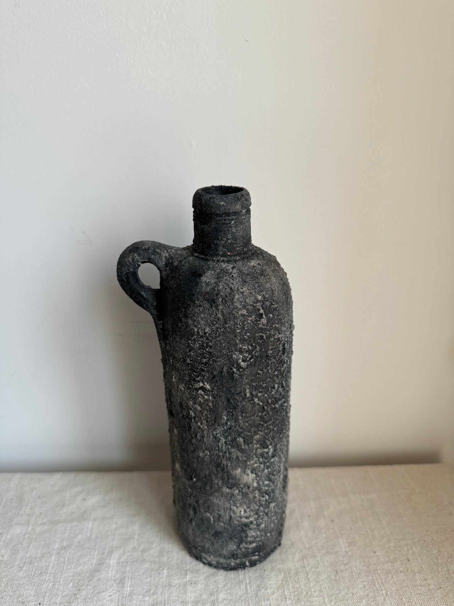 STORM  |  dark textured bottle style vase with handle