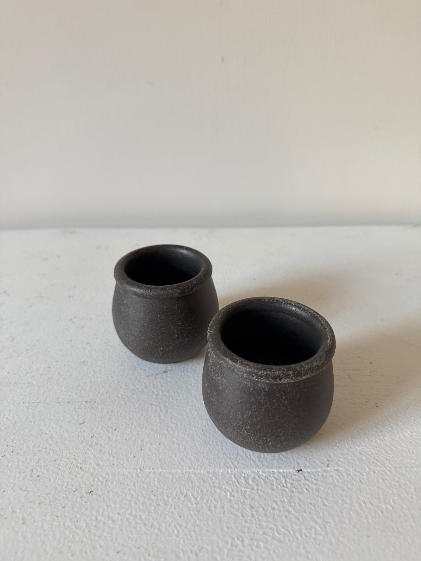 Up-cycled  | dark earthy brown mini pottery