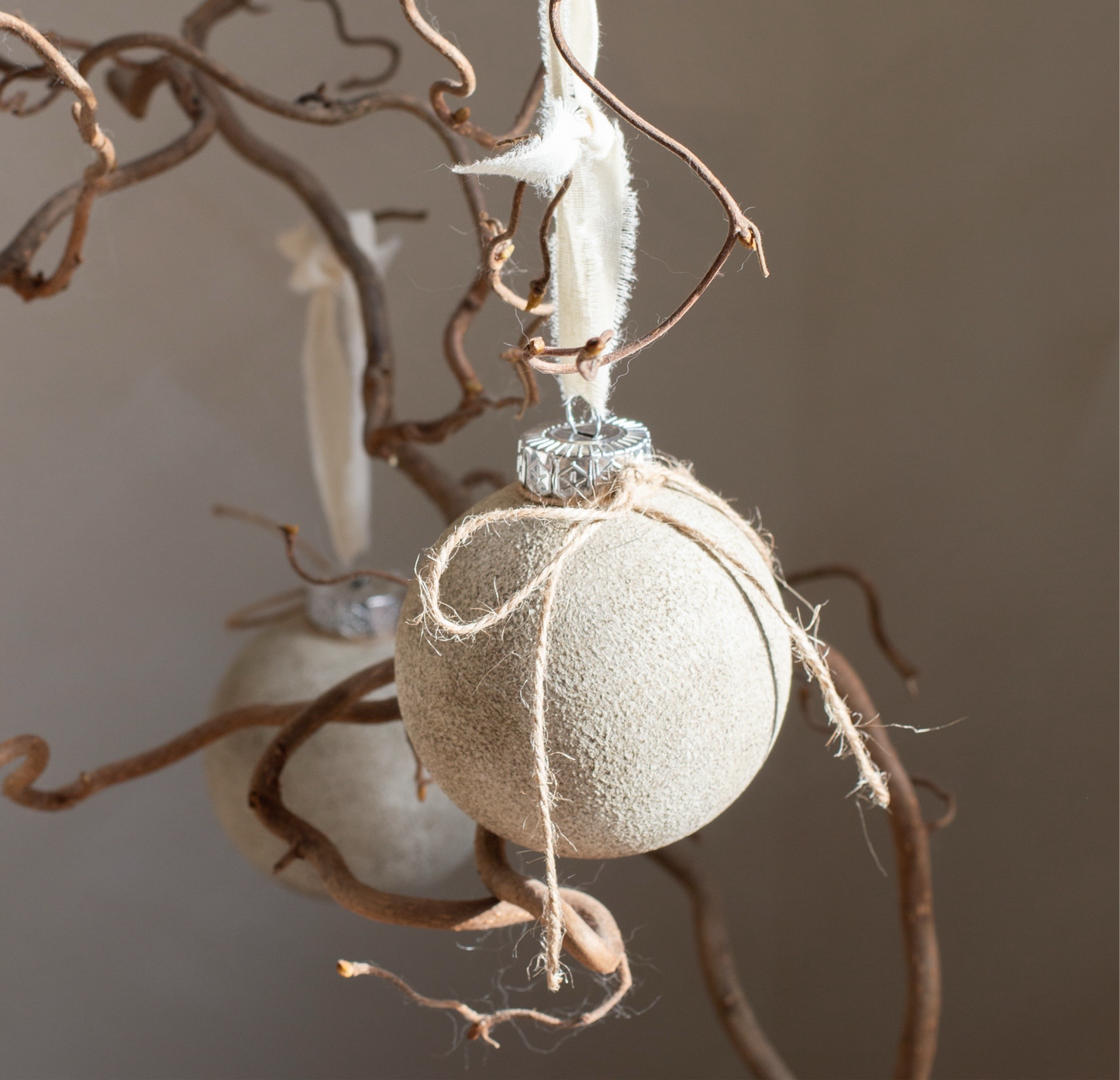 Rustic up-cycled bauble BEIGE