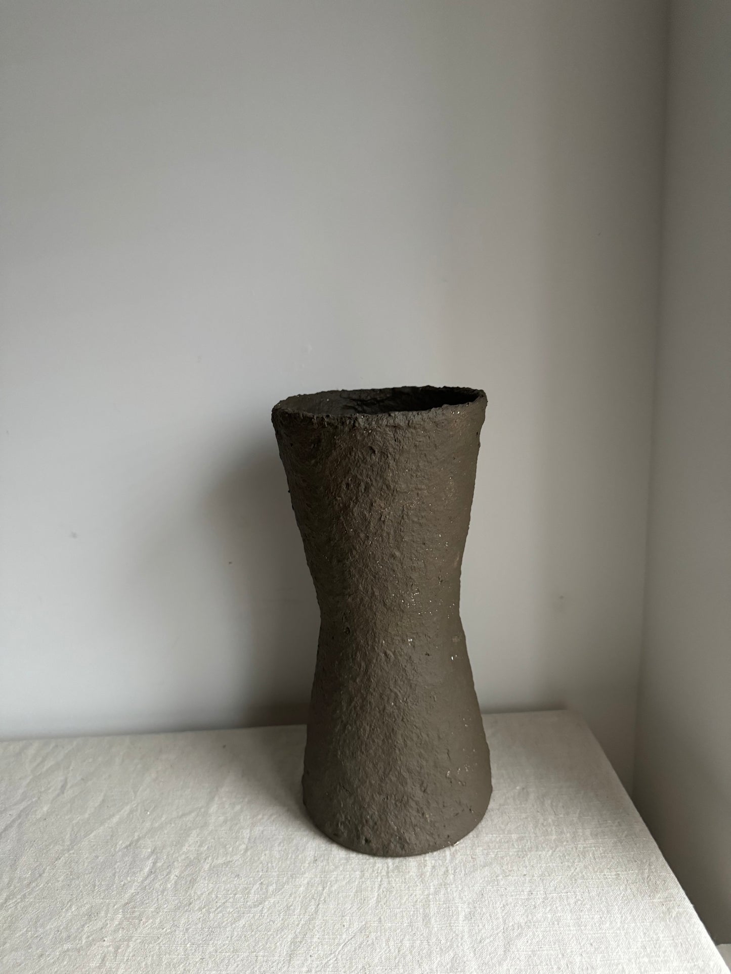 EARTH  |   earthy brown geometric papier mache vase