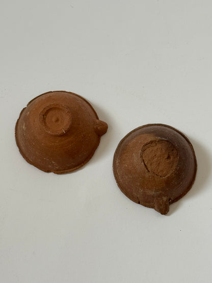 Pair of Small Terracotta Oil Lamps
