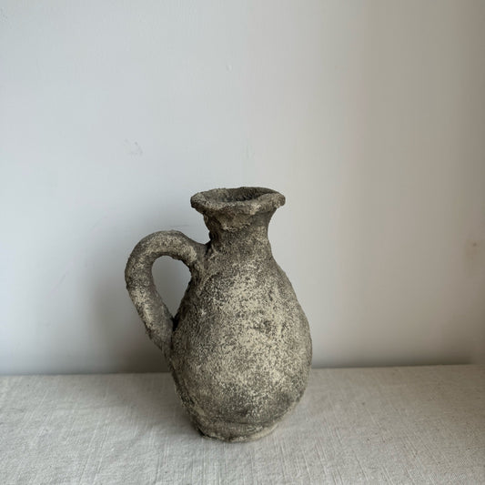 EARTH  |  dark earthy textured small handled jug style vase