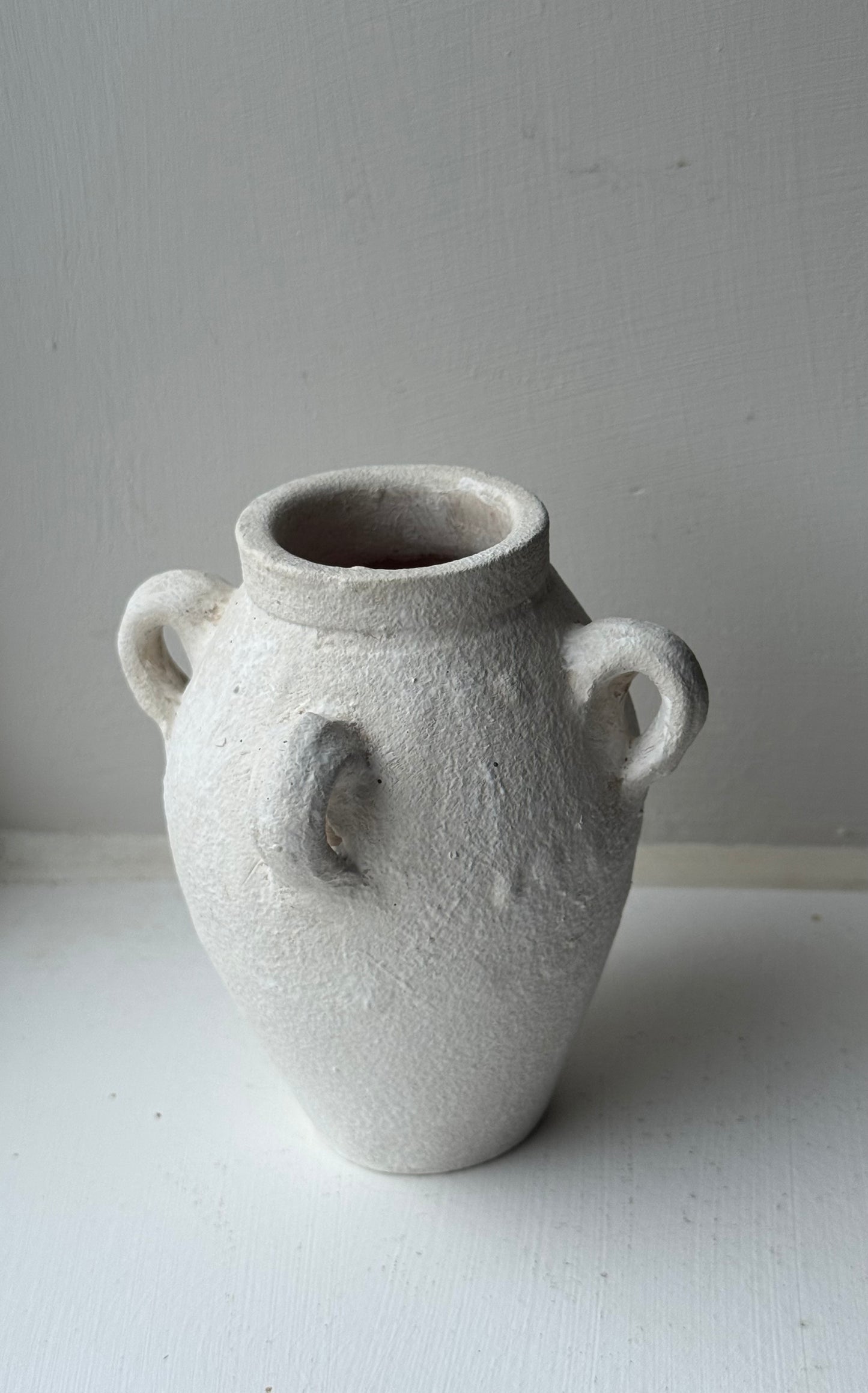 Up-Cycled | Small Off-White Mediterranean Handled Vase