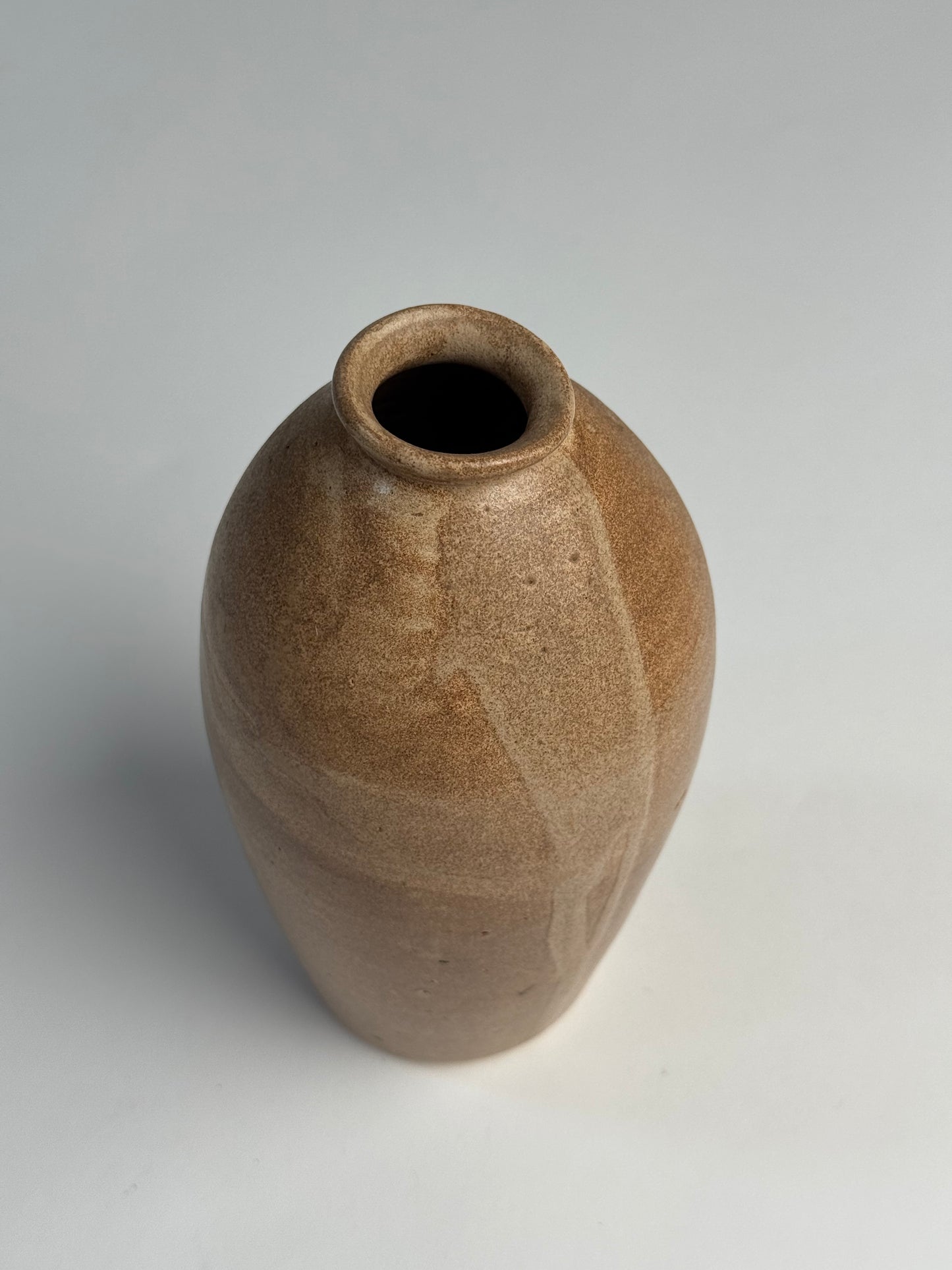 Light brown vintage glazed vase