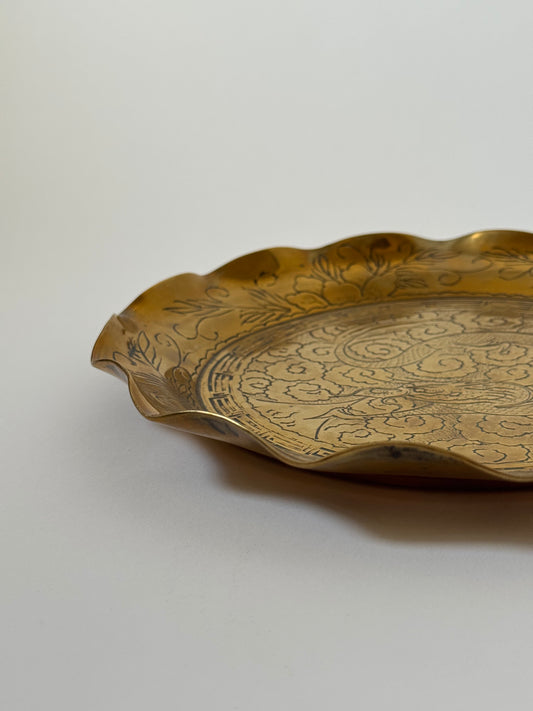 Scalloped Edge Brass Dish