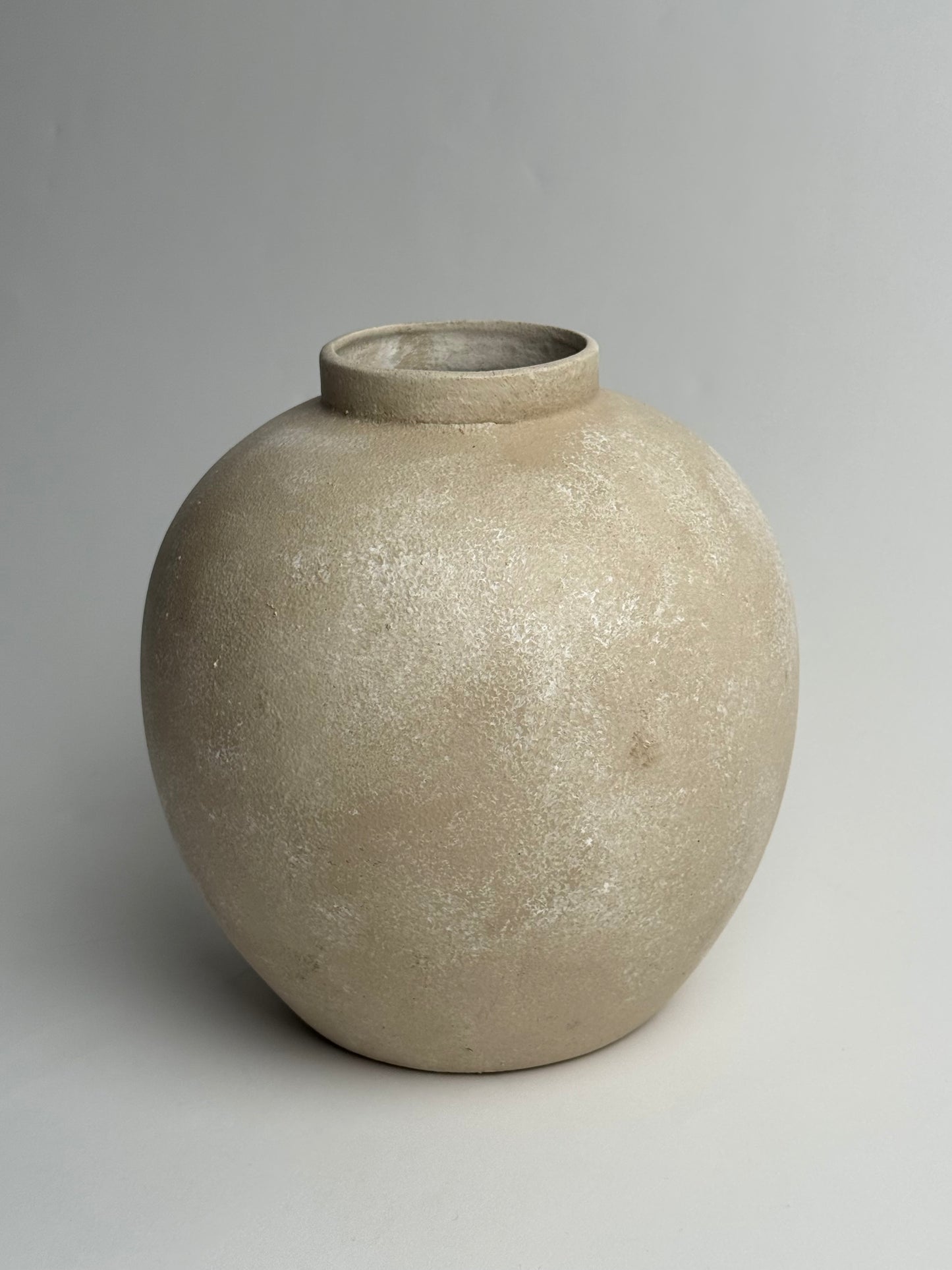 Up-Cycled | Large Rounded Beige Patina Vase